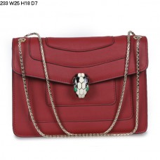 Bvlgari Serpenti GM schoudertas van kalfsleer, wijnrood 233 Bvlgari Serpenti GM schoudertas van kalfsleer, wijnrood 233