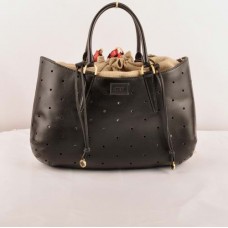 Fendi B Fab zwarte Ferrari leren geperforeerde tas, grote handtas Fendi B Fab zwarte Ferrari leren geperforeerde tas, grote handtas