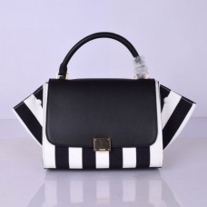 Celine Medium Trapeze tas in zwart-wit gestreept Celine Medium Trapeze tas in zwart-wit gestreept