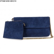 Celine Gourmette schoudertas van suèdeleer in saffierblauw 371648 Celine Gourmette schoudertas van suèdeleer in saffierblauw 371648
