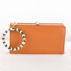 Bvlgari Serpenti Original Clutch met leren frame, aardgeel 82121 Bvlgari Serpenti Original Clutch met leren frame, aardgeel 82121