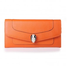 Bvlgari Serpenti Originele leren portemonnee oranje 201302 Bvlgari Serpenti Originele leren portemonnee oranje 201302