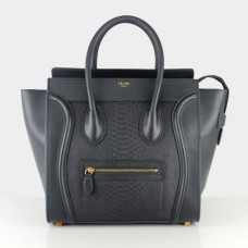 Celine Large Luggage Tote in zwart slangenleer Celine Large Luggage Tote in zwart slangenleer