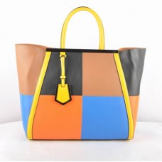 Fendi 2Jours Multicolor Zwarte Ferrari Lederen Tas Fendi 2Jours Multicolor Zwarte Ferrari Lederen Tas