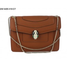 Bvlgari Serpenti GM schoudertas van kalfsleer, aardgeel 233 Bvlgari Serpenti GM schoudertas van kalfsleer, aardgeel 233
