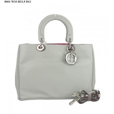 Dior Diorissimo Kleine Tas Grijs Nappa Leer (Zilverkleurige Hardware) 8001 Dior Diorissimo Kleine Tas Grijs Nappa Leer (Zilverkleurige Hardware) 8001
