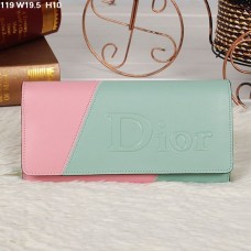 Christian Dior Multicolor Lichtgroen/Lichtroze Portemonnee met Klep 119 Christian Dior Multicolor Lichtgroen/Lichtroze Portemonnee met Klep 119