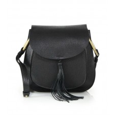 Chloe Hudson middelgrote leren crossbodytas met kwastjes, zwart Chloe Hudson middelgrote leren crossbodytas met kwastjes, zwart