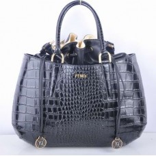 Fendi B Fab grote handtas met krokodillenleernerf Fendi B Fab grote handtas met krokodillenleernerf