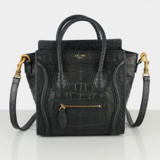 Celine Small Luggage Tote in zwart krokodillenleer Celine Small Luggage Tote in zwart krokodillenleer