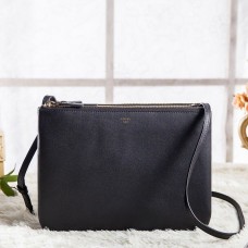 Celine Large Trio Crossbodytas in zwart kalfsleer Celine Large Trio Crossbodytas in zwart kalfsleer