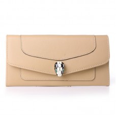 Bvlgari Serpenti Originele leren portemonnee abrikoos 201302 Bvlgari Serpenti Originele leren portemonnee abrikoos 201302