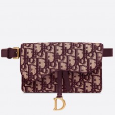 Dior Bordeaux Oblique Saddle Belt Bag Dior Bordeaux Oblique Saddle Belt Bag