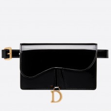 Dior Saddle Belt Bag in zwart lakleer Dior Saddle Belt Bag in zwart lakleer
