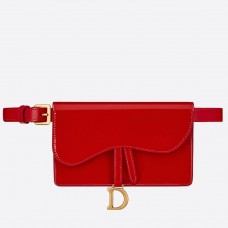 Dior Saddle Belt Bag in rood lakleer Dior Saddle Belt Bag in rood lakleer