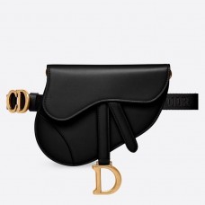 Dior Saddle Belt Bag in zwart glad kalfsleer Dior Saddle Belt Bag in zwart glad kalfsleer