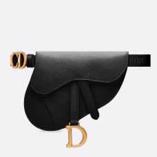 Dior Saddle Belt Bag in zwart generfd kalfsleer Dior Saddle Belt Bag in zwart generfd kalfsleer