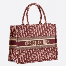 Dior Small Book Tote Bag in Bordeaux Oblique Canvas Dior Small Book Tote Bag in Bordeaux Oblique Canvas