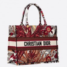 Dior Small Book Tote Bag in Red Phoenix Canvas Dior Small Book Tote Bag in Red Phoenix Canvas