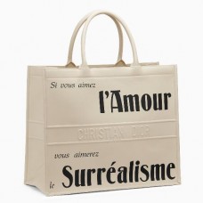 Dior Surrealism Book Tote in wit bedrukt kalfsleer Dior Surrealism Book Tote in wit bedrukt kalfsleer