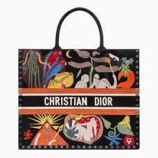 Dior Book Tote in veelkleurige handgeschilderde aarde-elementen Dior Book Tote in veelkleurige handgeschilderde aarde-elementen
