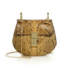 Chloe Drew Mini Python Crossbodytasje Honing Chloe Drew Mini Python Crossbodytasje Honing