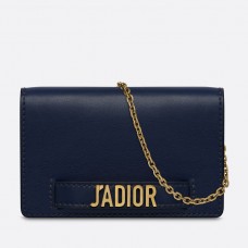 Dior J'Adior portemonnee met ketting in marineblauw Dior J'Adior portemonnee met ketting in marineblauw
