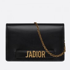 Dior zwarte J'Adior portemonnee met ketting. Dior zwarte J'Adior portemonnee met ketting.