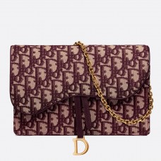 Dior Bordeaux schuine zadelketting clutch Dior Bordeaux schuine zadelketting clutch