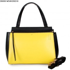Celine EDGE Kalfsleren Tas Citroengeel/Zwart 26938 Celine EDGE Kalfsleren Tas Citroengeel/Zwart 26938