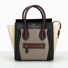 Celine Medium Luggage Tote Grijs Zwart Wit Wijn Celine Medium Luggage Tote Grijs Zwart Wit Wijn