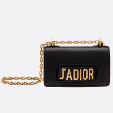 Dior zwarte mini J'Adior tas met klep van kalfsleer Dior zwarte mini J'Adior tas met klep van kalfsleer
