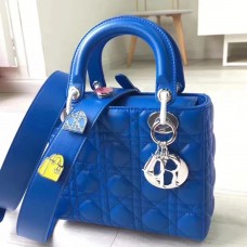 Dior My Lady Dior tas in blauw lamsleer Dior My Lady Dior tas in blauw lamsleer
