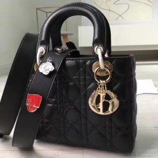 Dior My Lady Dior tas in zwart lamsleer Dior My Lady Dior tas in zwart lamsleer