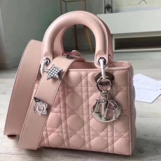 Dior My Lady Dior tas in roze lamsleer Dior My Lady Dior tas in roze lamsleer