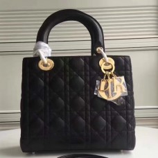 Dior Medium Lady Dior tas in zwart lamsleer Dior Medium Lady Dior tas in zwart lamsleer