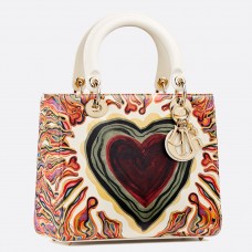 Dior Medium Lady Dior tas met hartjesprint Dior Medium Lady Dior tas met hartjesprint