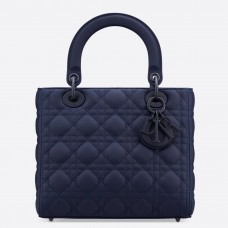 Dior Medium Lady Dior tas in indigoblauw ultra mat kalfsleer Dior Medium Lady Dior tas in indigoblauw ultra mat kalfsleer
