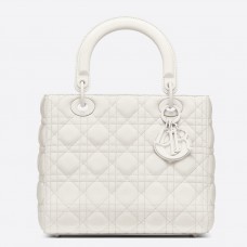 Dior Medium Lady Dior tas in wit ultra mat kalfsleer Dior Medium Lady Dior tas in wit ultra mat kalfsleer