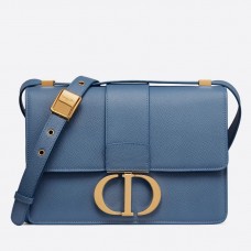 Dior 30 Montaigne tas in denimblauw generfd kalfsleer Dior 30 Montaigne tas in denimblauw generfd kalfsleer