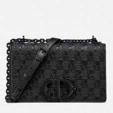 Dior 30 Montaigne Chain Bag in zwart gevlochten lamsleer Dior 30 Montaigne Chain Bag in zwart gevlochten lamsleer