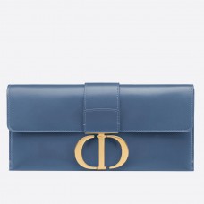 Dior 30 Montaigne Clutch Bag in denimblauw kalfsleer Dior 30 Montaigne Clutch Bag in denimblauw kalfsleer
