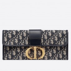 Dior 30 Montaigne Clutch Bag in blauw schuin canvas Dior 30 Montaigne Clutch Bag in blauw schuin canvas