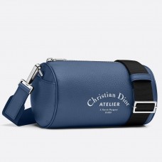 Dior rolkoffer in blauw generfd kalfsleer Dior rolkoffer in blauw generfd kalfsleer