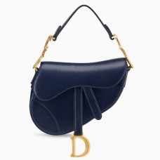 Dior Mini Saddle Bag in blauw kalfsleer Dior Mini Saddle Bag in blauw kalfsleer