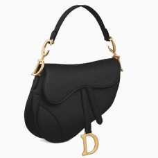 Dior Saddle Bag in zwart generfd kalfsleer Dior Saddle Bag in zwart generfd kalfsleer