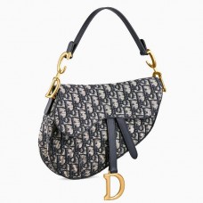 Dior Saddle Bag in blauw schuin jacquard canvas Dior Saddle Bag in blauw schuin jacquard canvas
