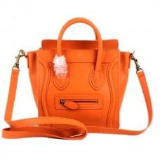 Celine Small Luggage Tote Oranje Leren Tas Celine Small Luggage Tote Oranje Leren Tas