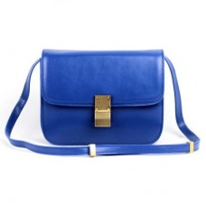 Celine Clasp Classic Box Medium Tas Blauw Celine Clasp Classic Box Medium Tas Blauw