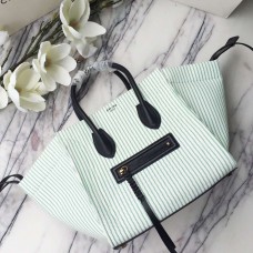 Celine Medium Phantom Tas in gestreept textiel groen Celine Medium Phantom Tas in gestreept textiel groen